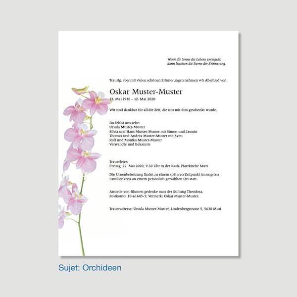 Muster Leidzirkular Sujet Orchideen